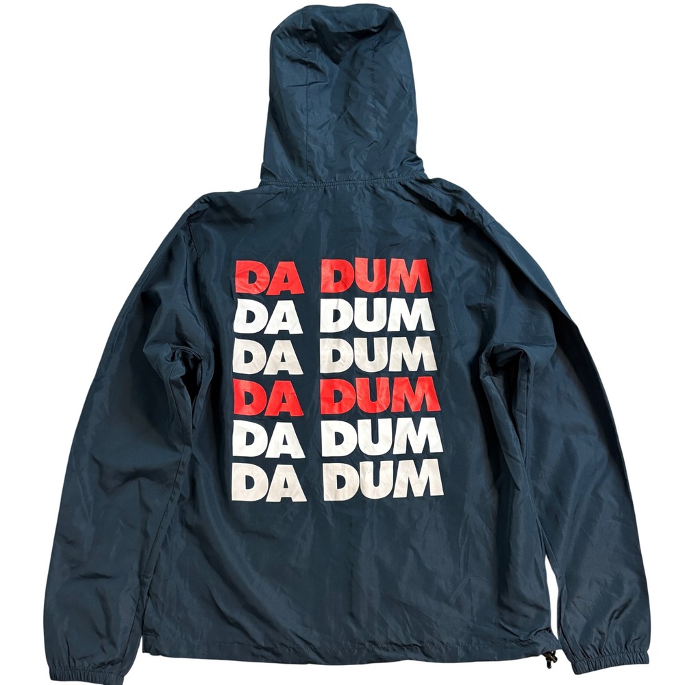 Universal Studios Jaws Windbreaker Jacket Adults Large Navy Blue Da Dum Graphic